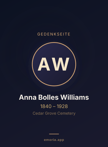 Gedenkportrait von Anna Bolles Williams
