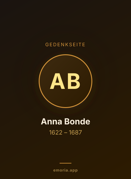 Gedenkportrait von Anna Bonde