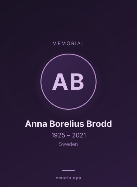 Memorial portrait of Anna Borelius Brodd