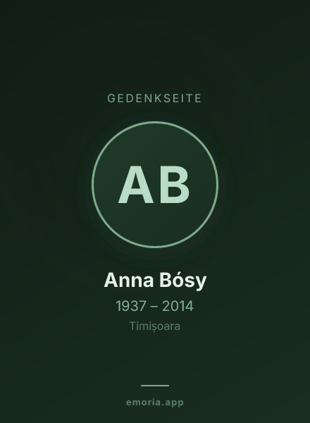 Gedenkportrait von Anna Bósy