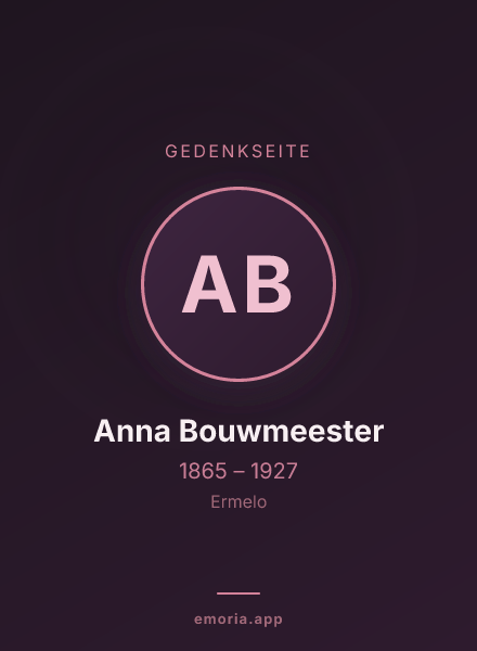 Gedenkportrait von Anna Bouwmeester