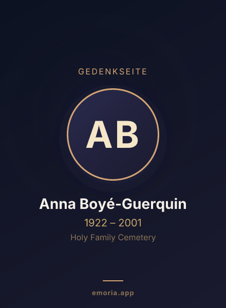 Gedenkportrait von Anna Boyé-Guerquin