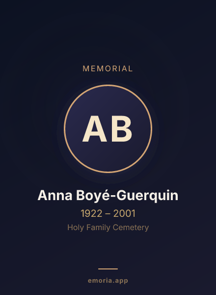 Memorial portrait of Anna Boyé-Guerquin