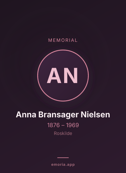 Memorial portrait of Anna Bransager Nielsen