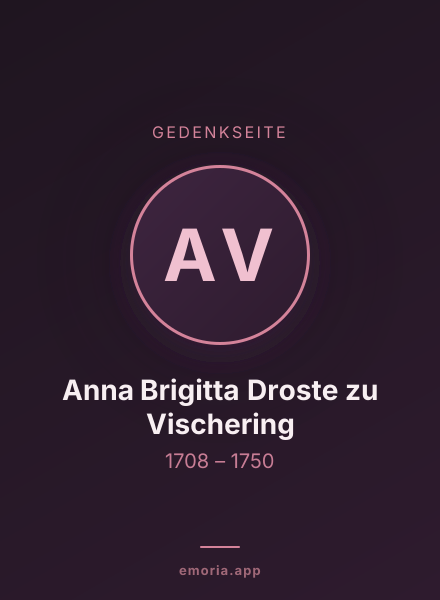 Gedenkportrait von Anna Brigitta Droste zu Vischering