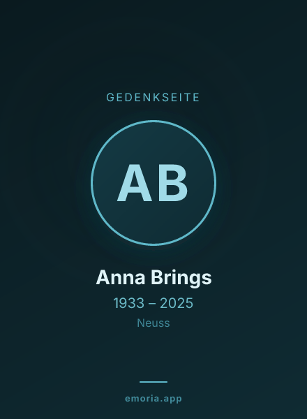 Gedenkportrait von Anna Brings