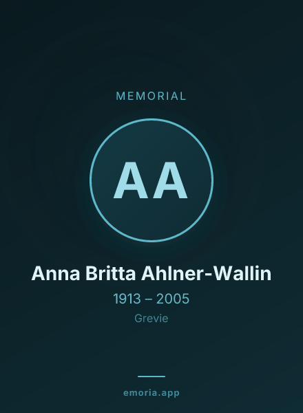 Memorial portrait of Anna Britta Ahlner-Wallin
