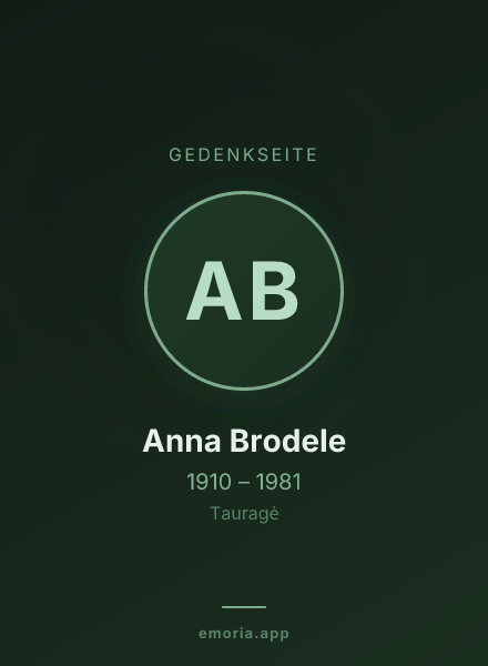 Gedenkportrait von Anna Brodele