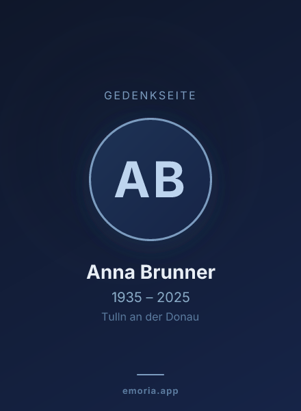 Gedenkportrait von Anna Brunner