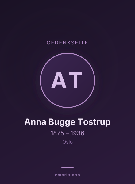 Gedenkportrait von Anna Bugge Tostrup