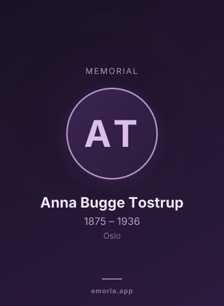 Memorial portrait of Anna Bugge Tostrup