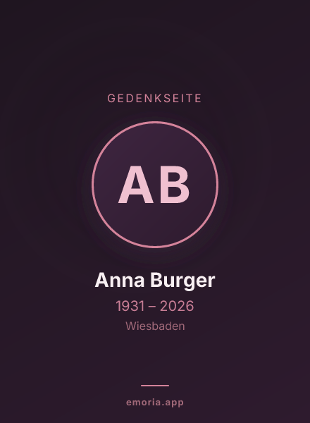 Gedenkportrait von Anna Burger