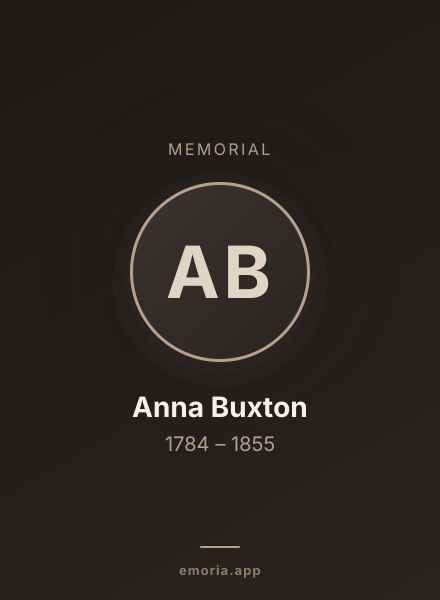 Memorial portrait of Anna Buxton