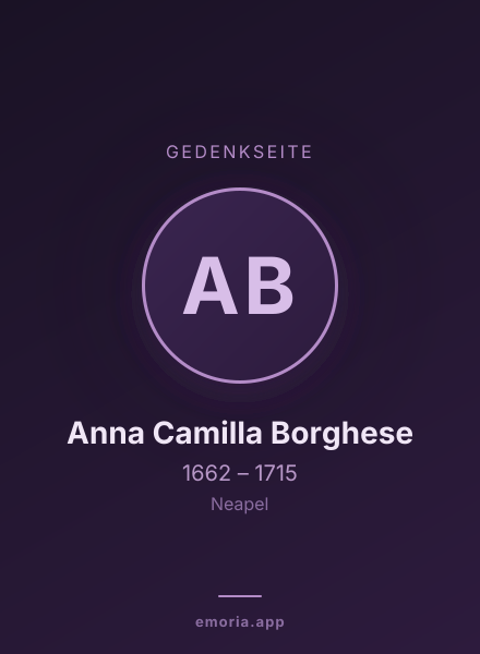 Gedenkportrait von Anna Camilla Borghese
