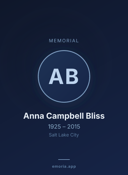 Memorial portrait of Anna Campbell Bliss