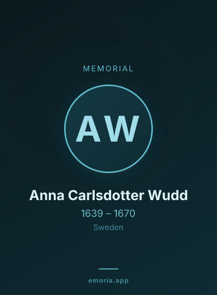 Memorial portrait of Anna Carlsdotter Wudd