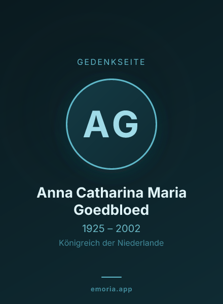 Gedenkportrait von Anna Catharina Maria Goedbloed