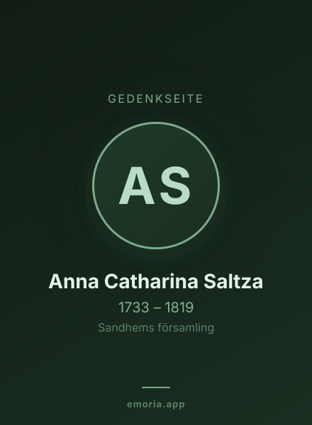 Gedenkportrait von Anna Catharina Saltza