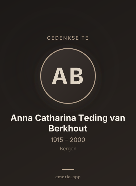 Gedenkportrait von Anna Catharina Teding van Berkhout