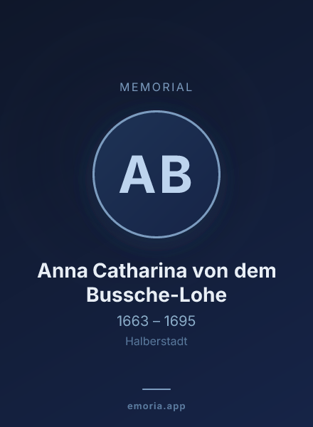 Memorial portrait of Anna Catharina von dem Bussche-Lohe