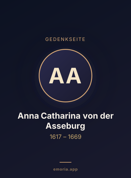 Gedenkportrait von Anna Catharina von der Asseburg
