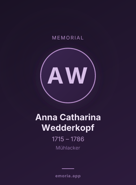 Memorial portrait of Anna Catharina Wedderkopf