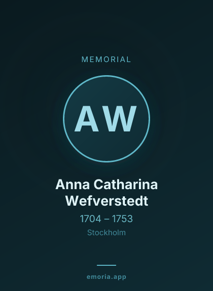 Memorial portrait of Anna Catharina Wefverstedt