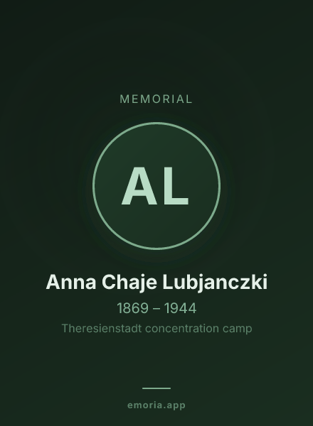 Memorial portrait of Anna Chaje Lubjanczki