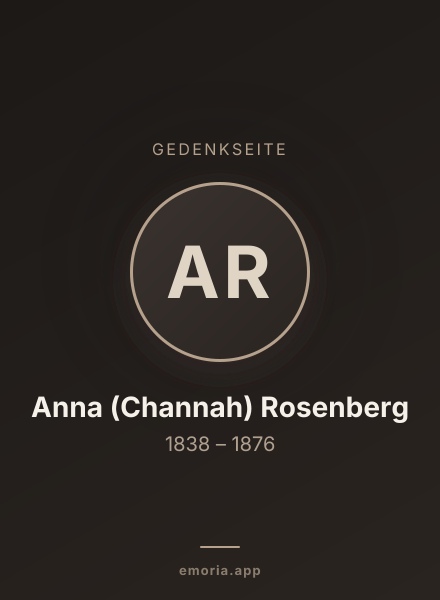 Gedenkportrait von Anna (Channah) Rosenberg