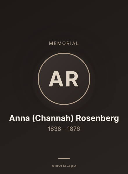 Memorial portrait of Anna (Channah) Rosenberg