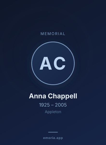 Memorial portrait of Anna Chappell
