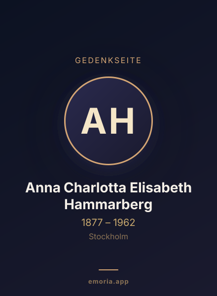 Gedenkportrait von Anna Charlotta Elisabeth Hammarberg