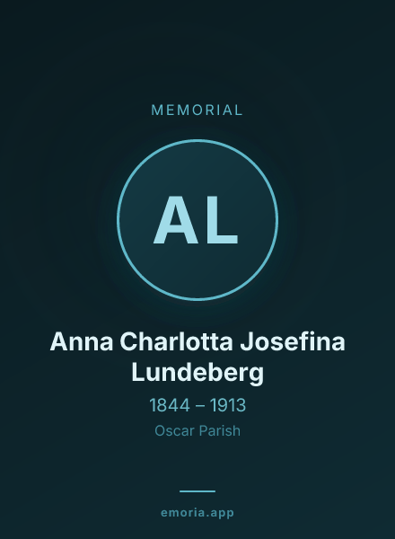 Memorial portrait of Anna Charlotta Josefina Lundeberg