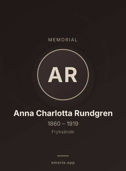 Memorial portrait of Anna Charlotta Rundgren