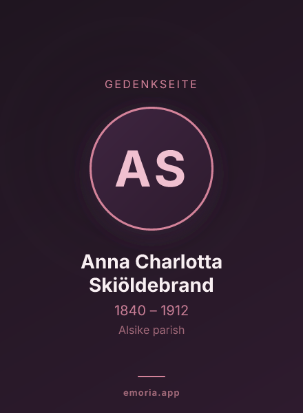 Gedenkportrait von Anna Charlotta Skiöldebrand