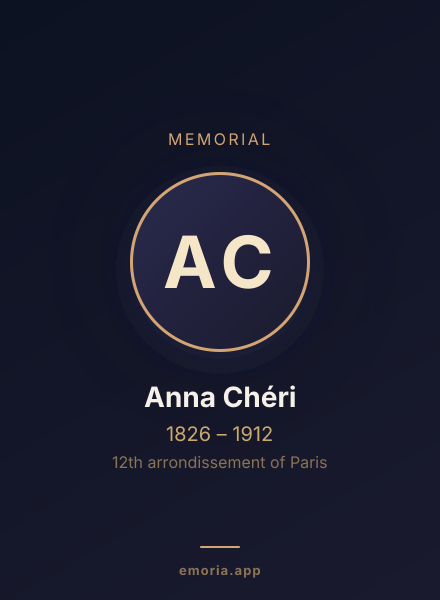 Memorial portrait of Anna Chéri