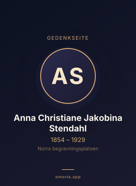 Gedenkportrait von Anna Christiane Jakobina Stendahl