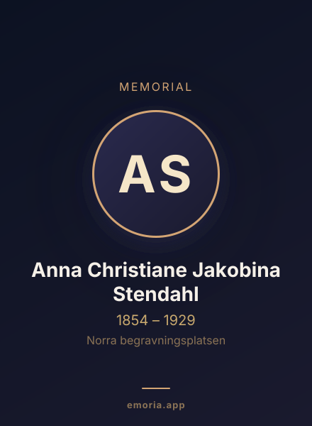 Memorial portrait of Anna Christiane Jakobina Stendahl