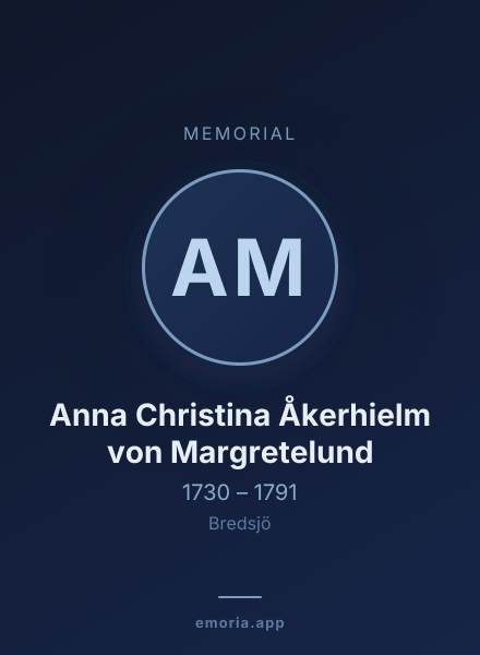 Memorial portrait of Anna Christina Åkerhielm von Margretelund