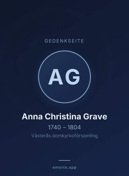 Gedenkportrait von Anna Christina Grave