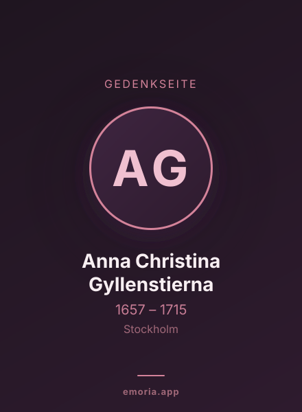 Gedenkportrait von Anna Christina Gyllenstierna
