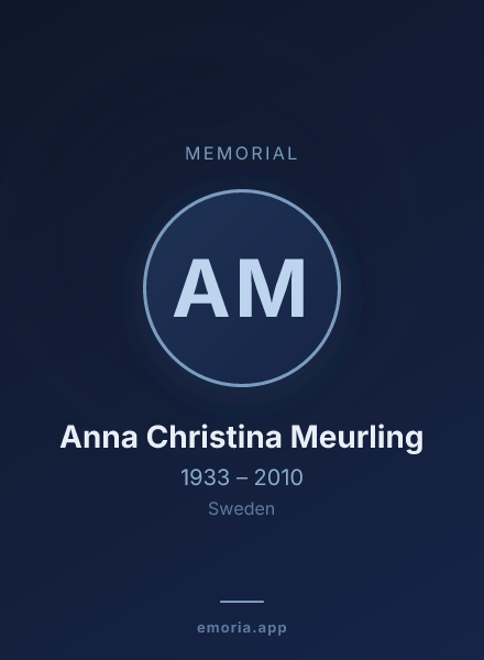 Memorial portrait of Anna Christina Meurling