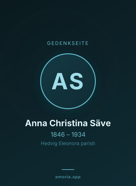 Gedenkportrait von Anna Christina Säve