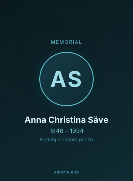 Memorial portrait of Anna Christina Säve