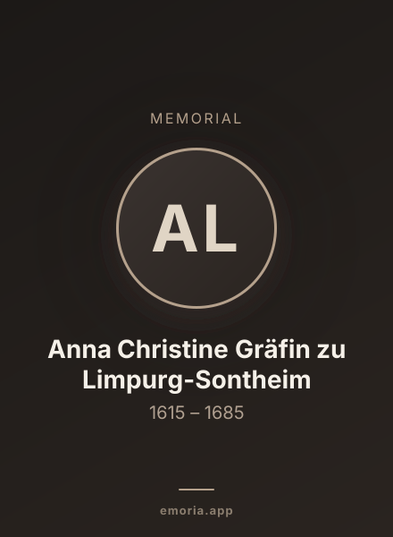 Memorial portrait of Anna Christine Gräfin zu Limpurg-Sontheim