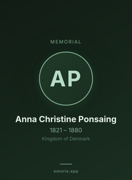 Memorial portrait of Anna Christine Ponsaing