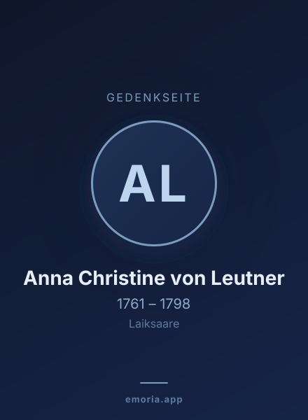 Gedenkportrait von Anna Christine von Leutner