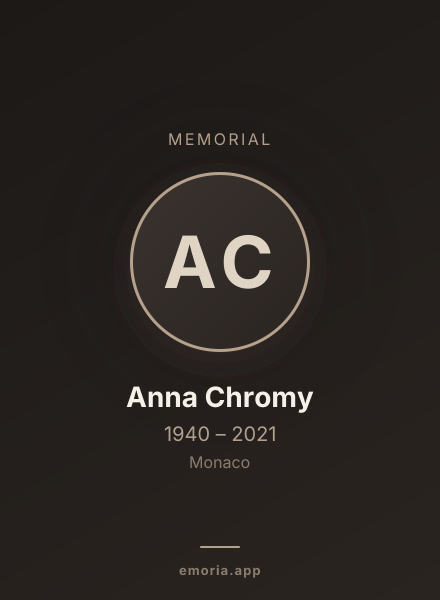 Memorial portrait of Anna Chromy