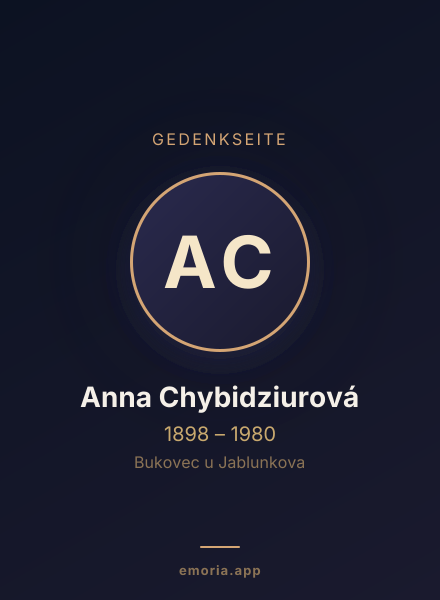 Gedenkportrait von Anna Chybidziurová
