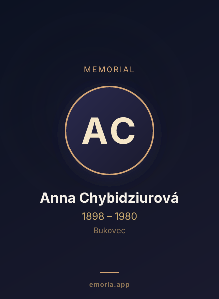 Memorial portrait of Anna Chybidziurová